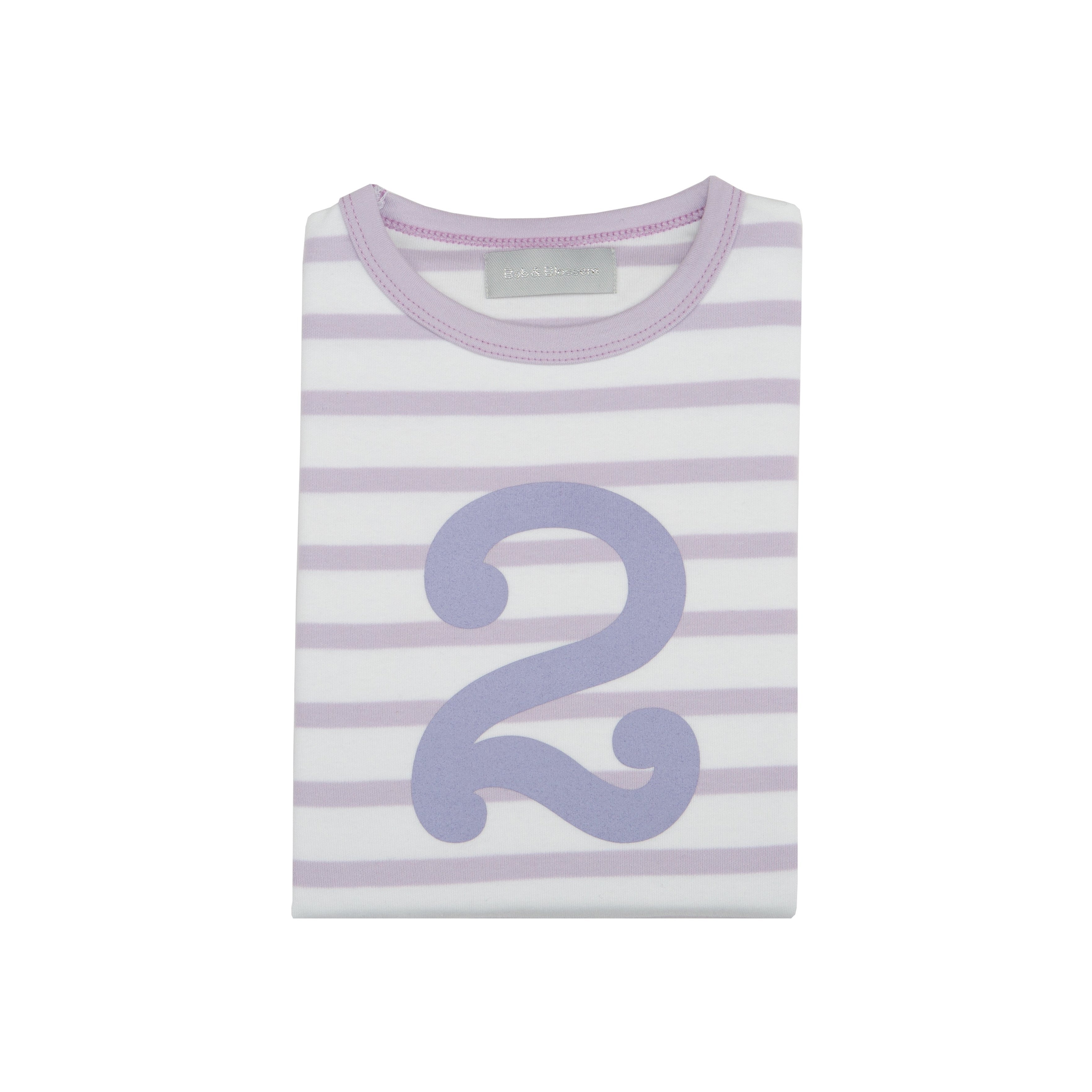 Bob and Blossom Parma Violet & White Breton Striped Number Top