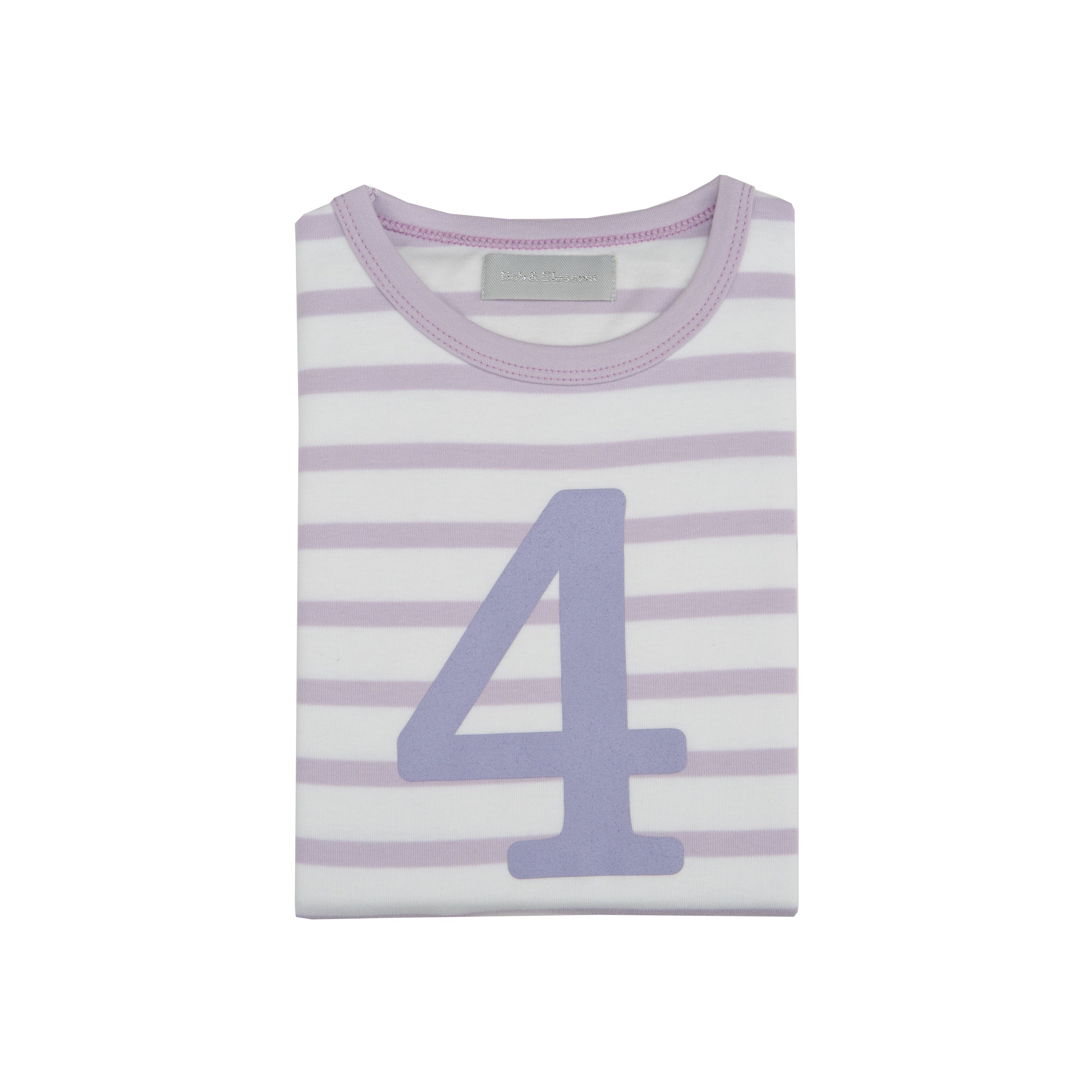 Bob and Blossom Parma Violet & White Breton Striped Number Top