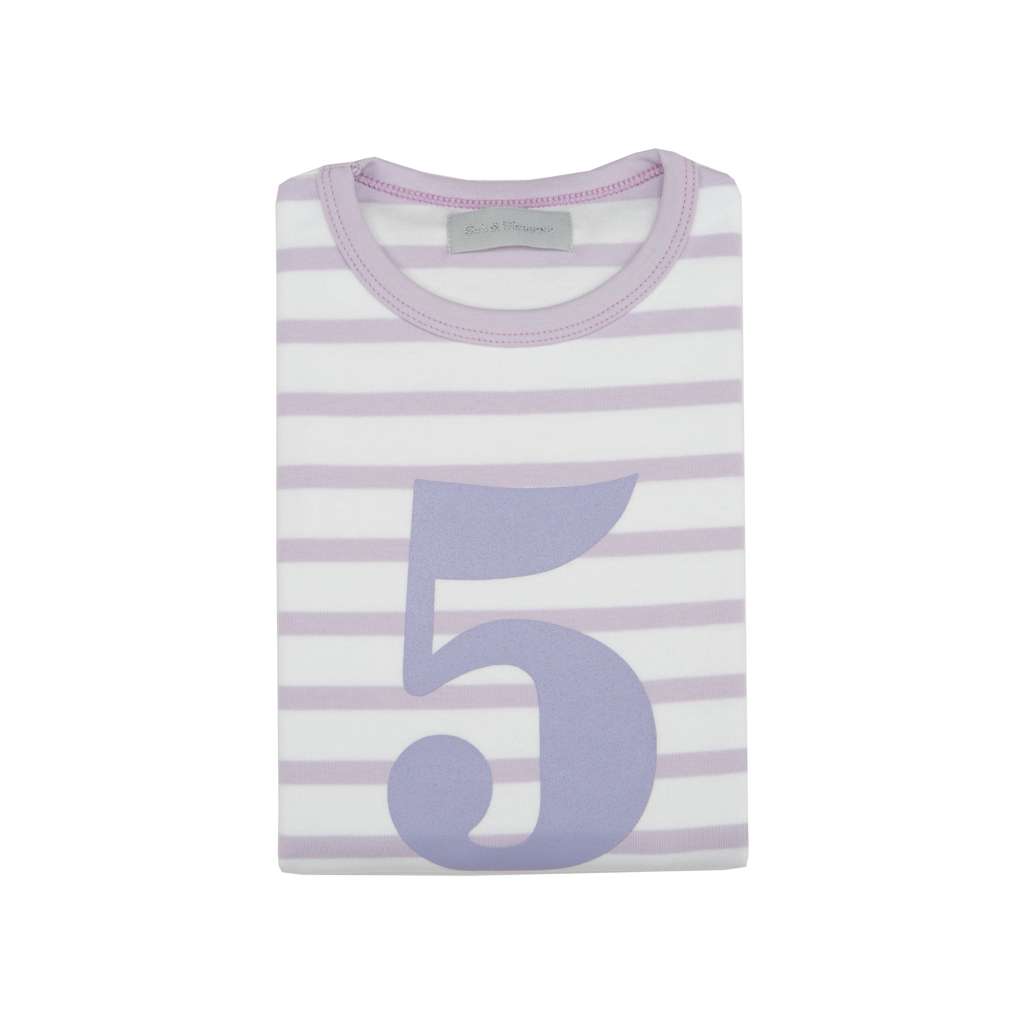 Bob and Blossom Parma Violet & White Breton Striped Number Top