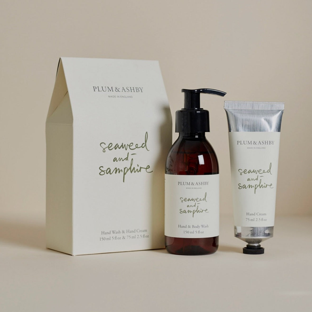 Plum & Ashby Seaweed & Samphire Hand Wash and Hand Cream Duo Gift Set