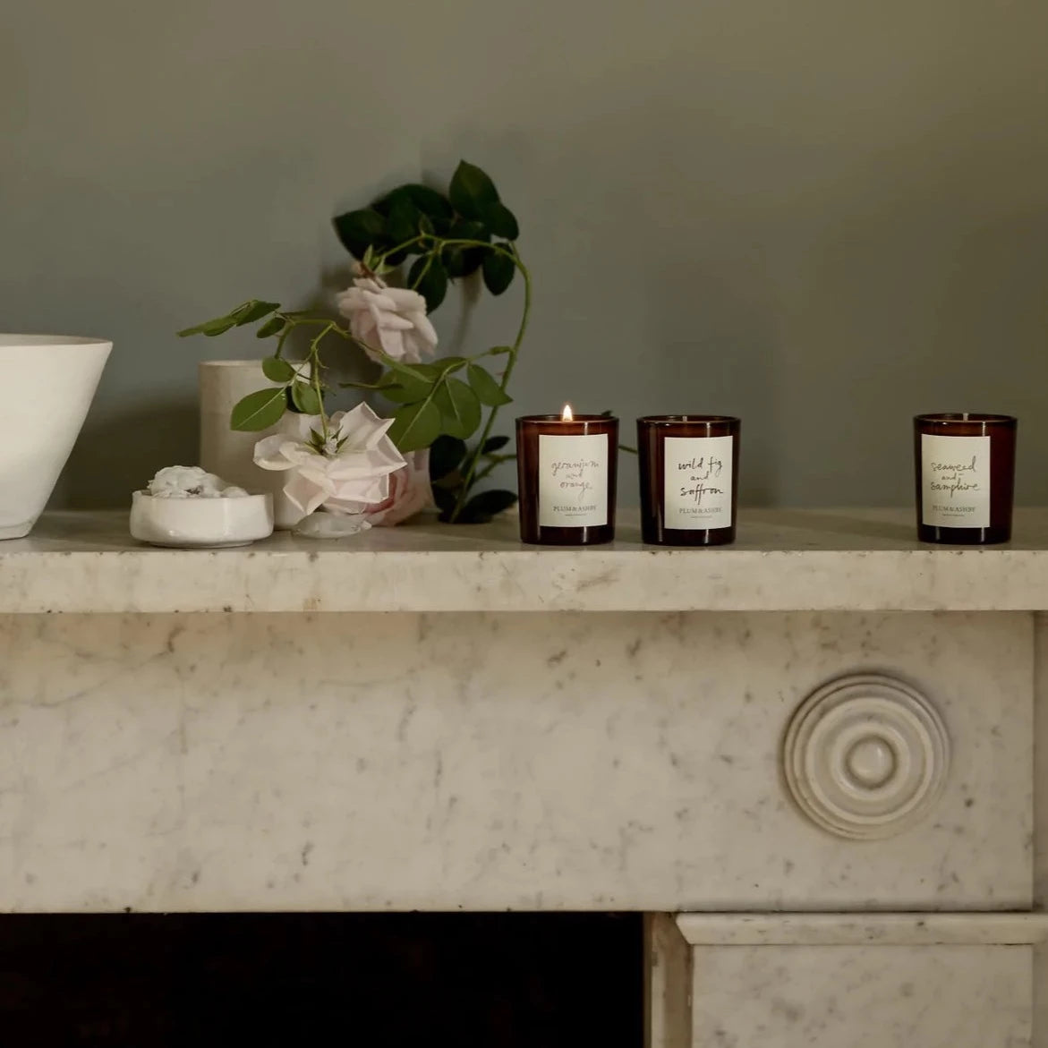 Plum & Ashby Fresh, Floral, Amber Votive Gift Set