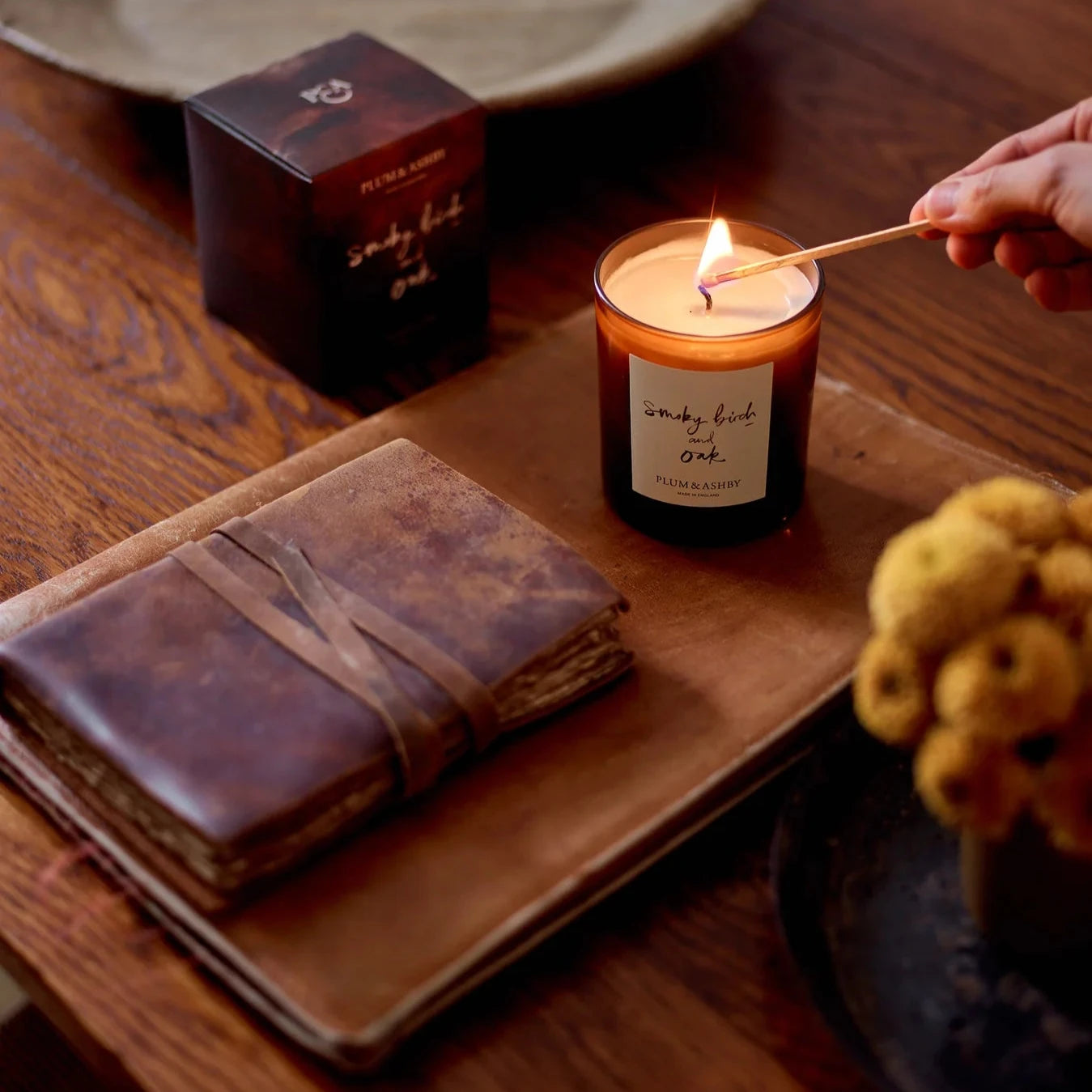 Plum & Ashby Smokey Birch & Oak Candle