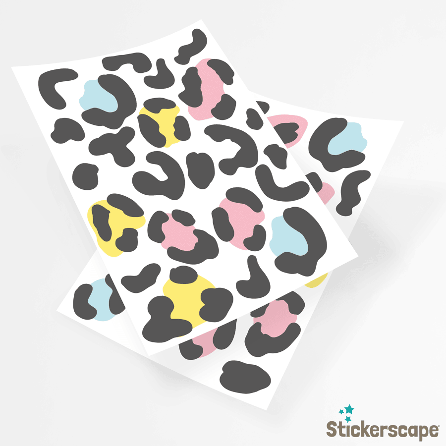 Colourful Leopard Print Wall Sticker Pack