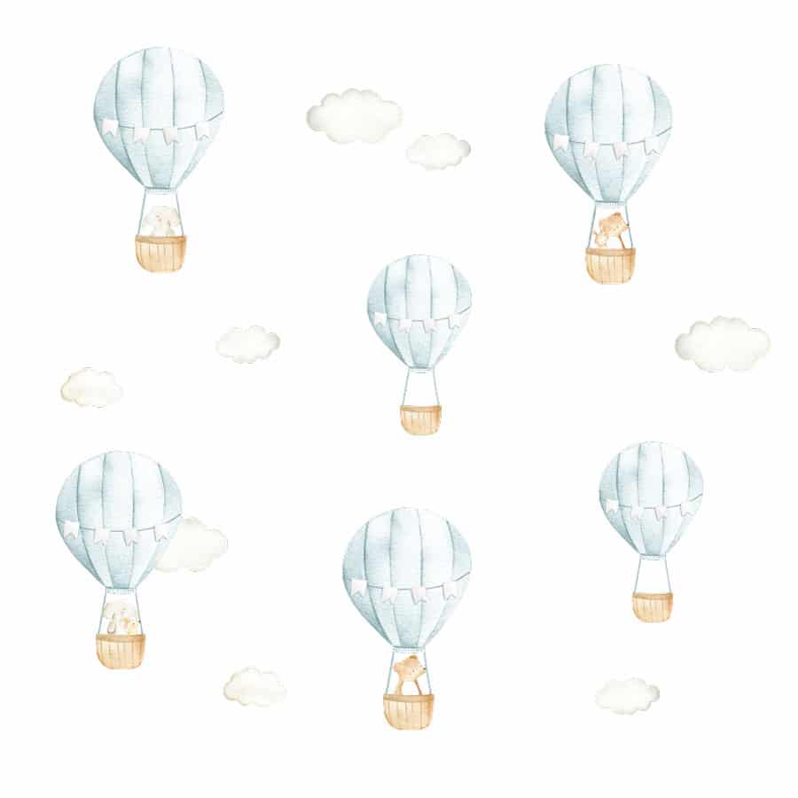 Blue Hot Air Balloon Wall Sticker Pack