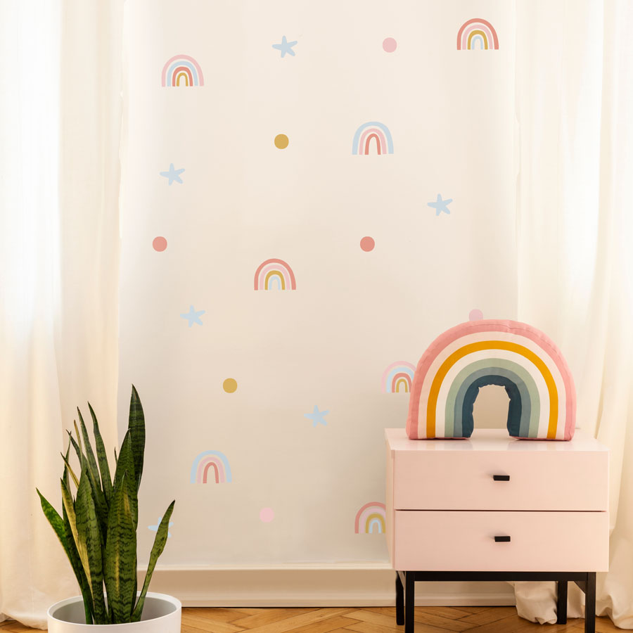 Rainbow & Stars Wall Sticker Pack