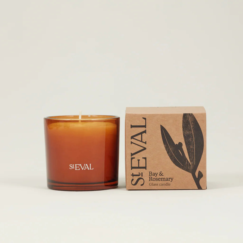 St Eval Amber Glass Candle