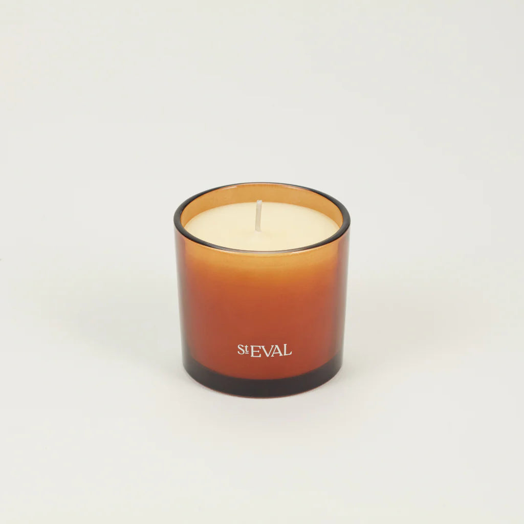 St Eval Amber Glass Candle
