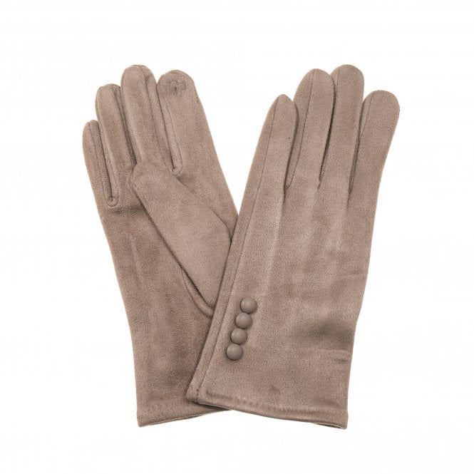 Suede Button Gloves