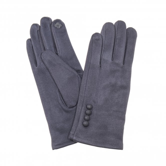 Suede Button Gloves