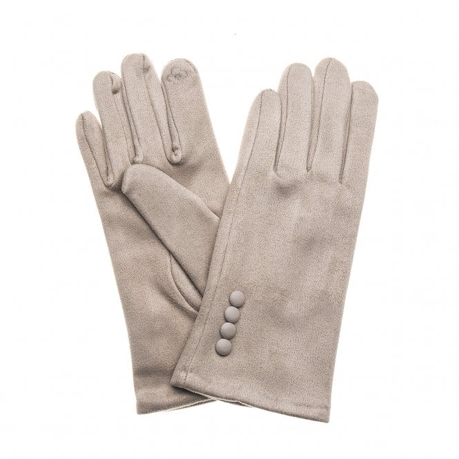 Suede Button Gloves