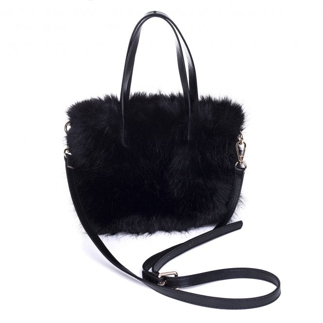 Faux Fur Shoulder Bag with Cross Body Strap