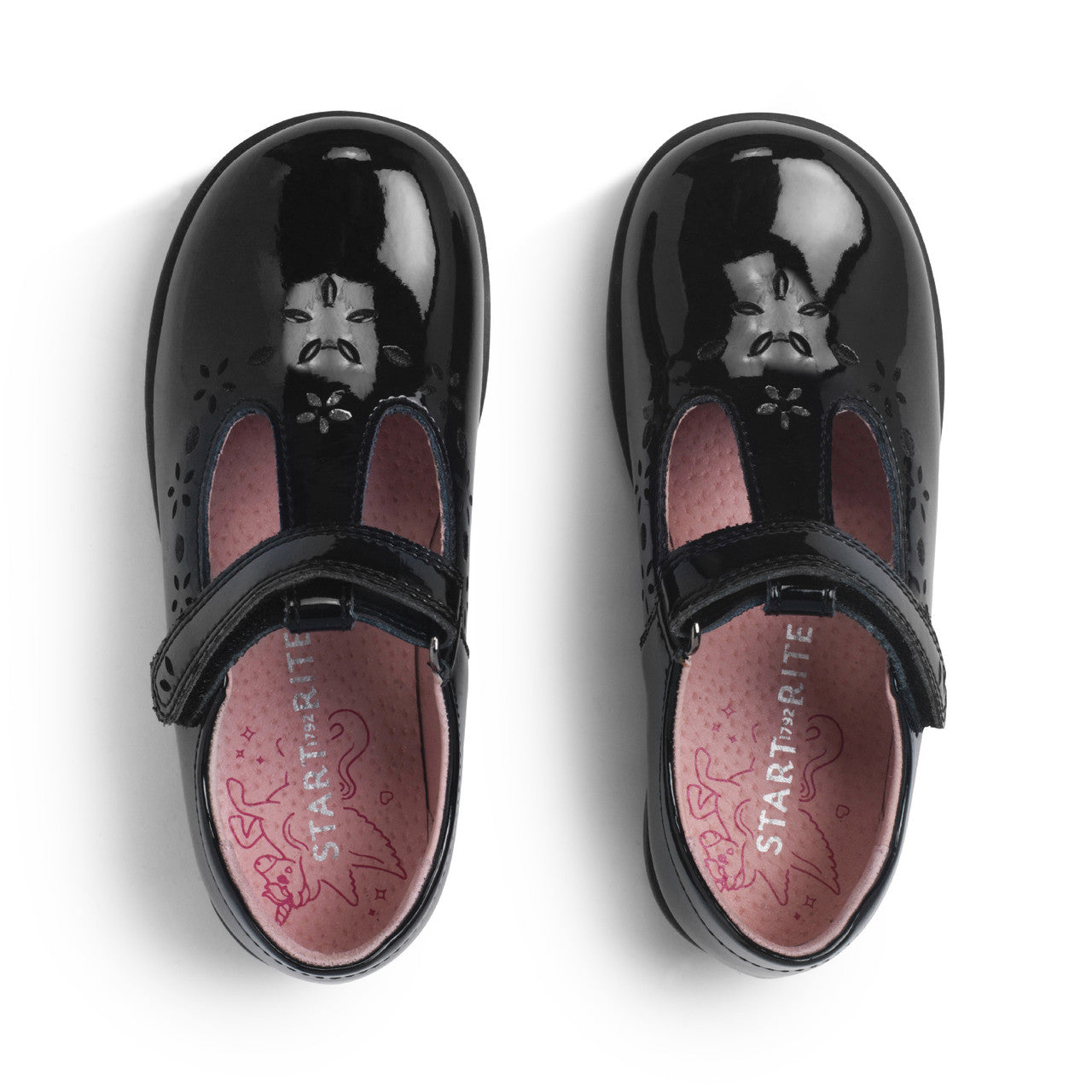 Start Rite Charlotte Patent Rip-Tape School Shoes
