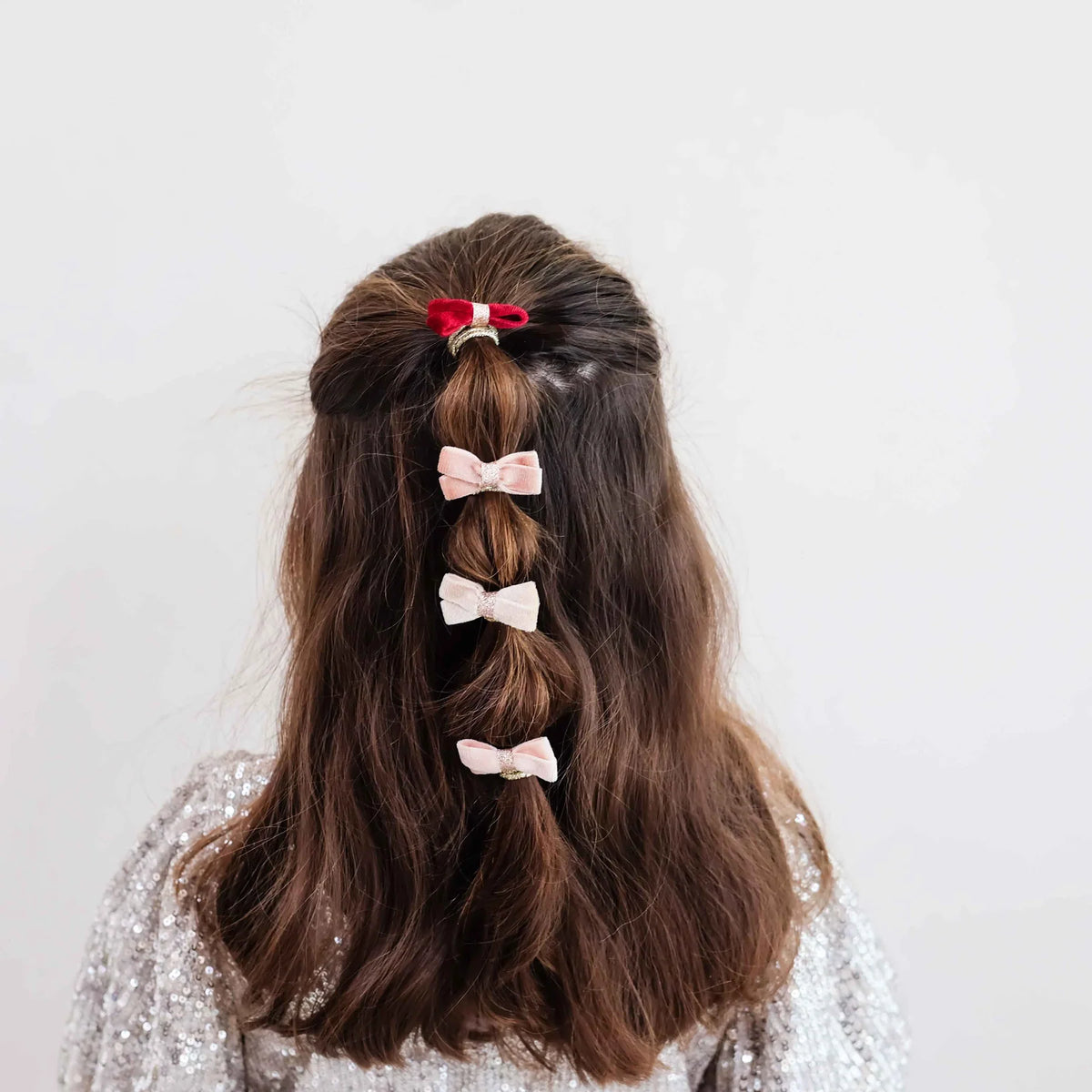 Mimi & Lula Glitter Velvet Bow Hair Ties