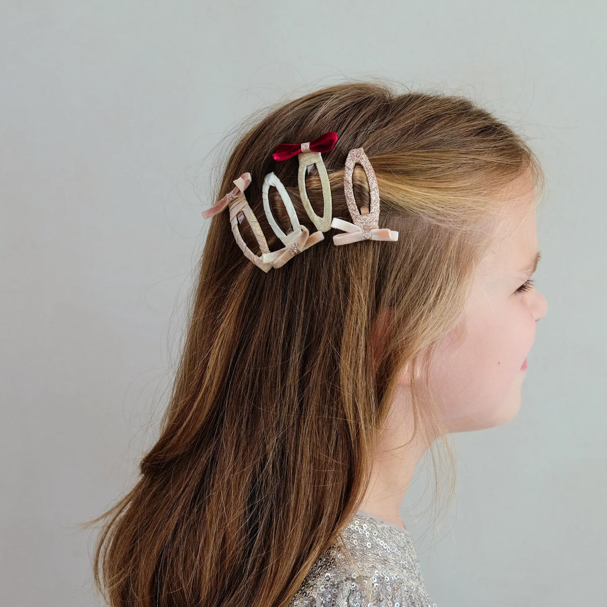 Mimi & Lula Skinny Velvet Bow Hair Clips