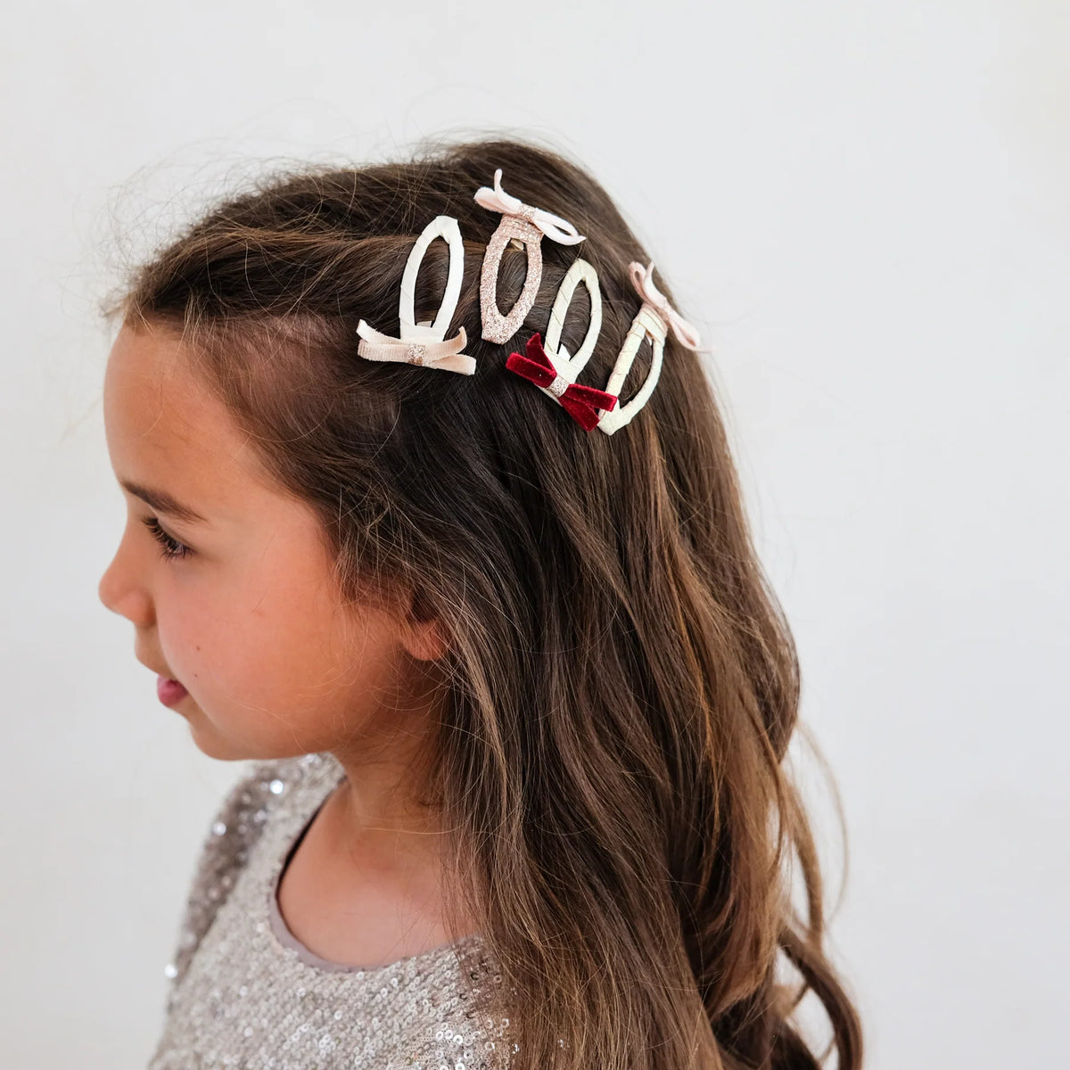 Mimi & Lula Skinny Velvet Bow Hair Clips