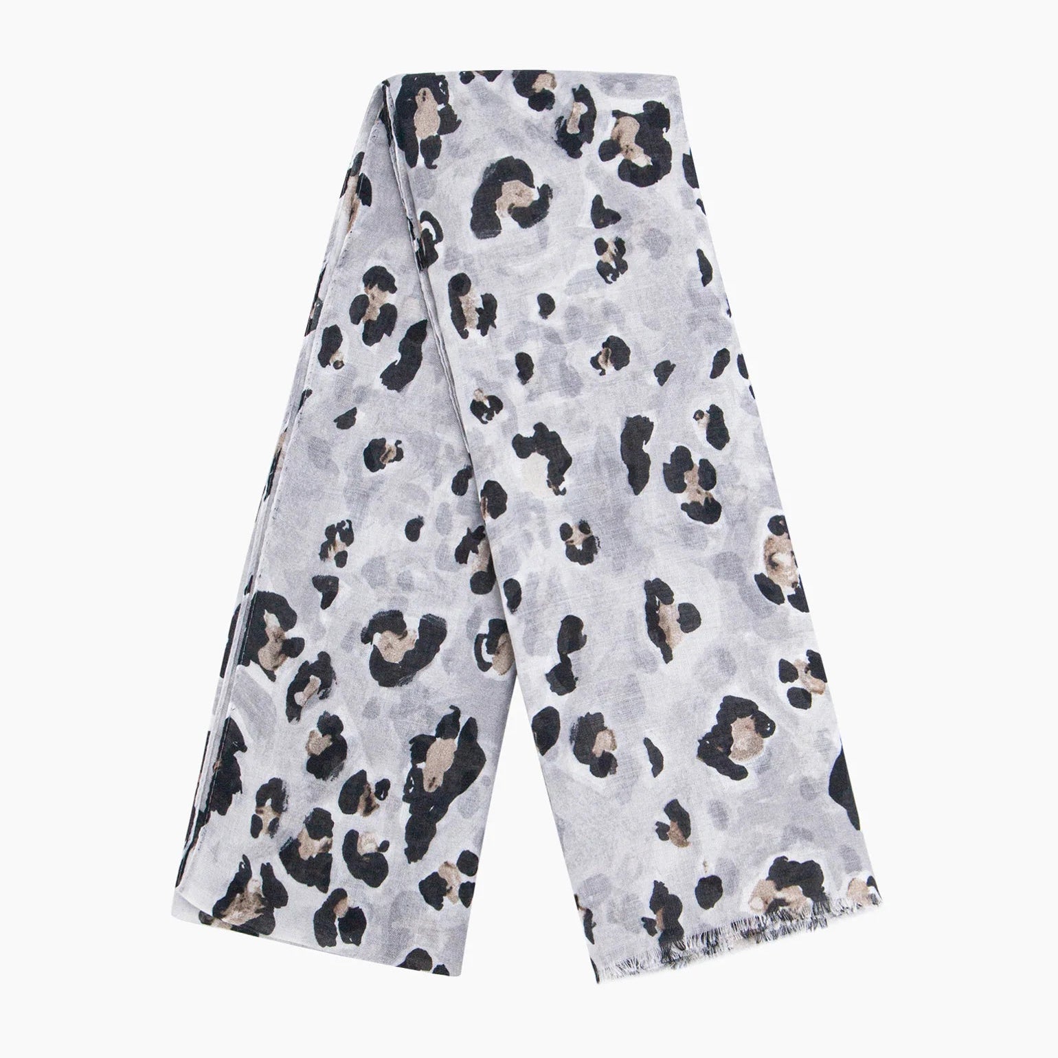 Raya Grey Leopard Scarf