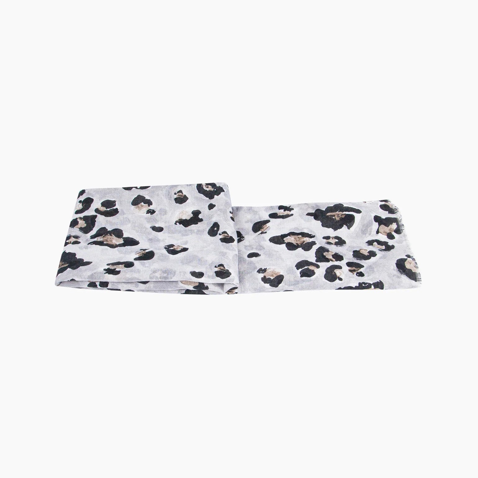 Raya Grey Leopard Scarf