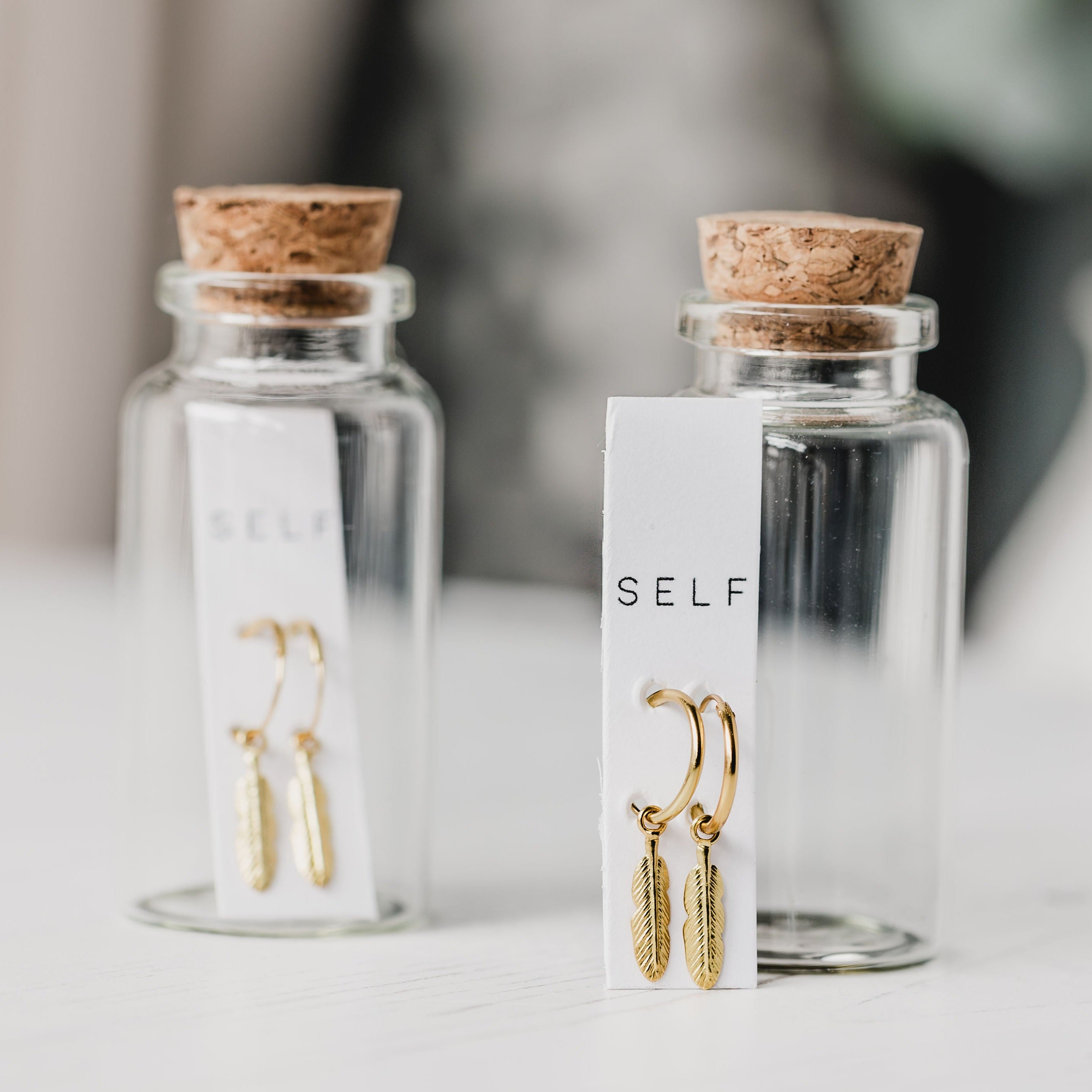 Feather Hoop Earrings