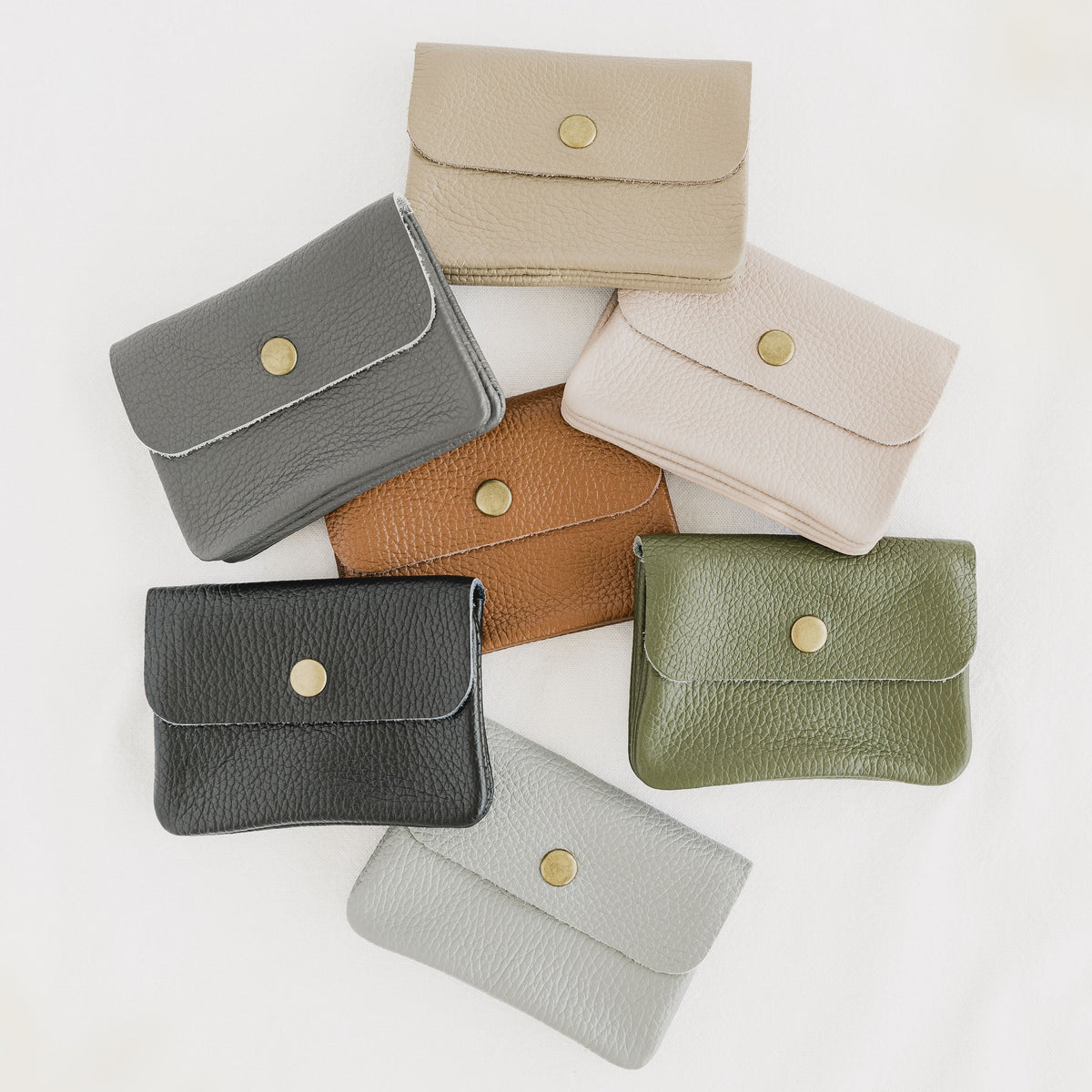 The Florence Small Leather Button Purse