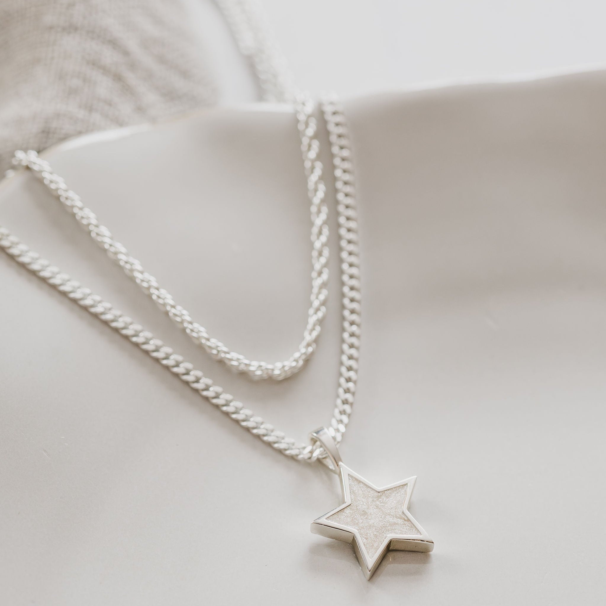 'The Lyra' Pearl Enamel Star Necklace
