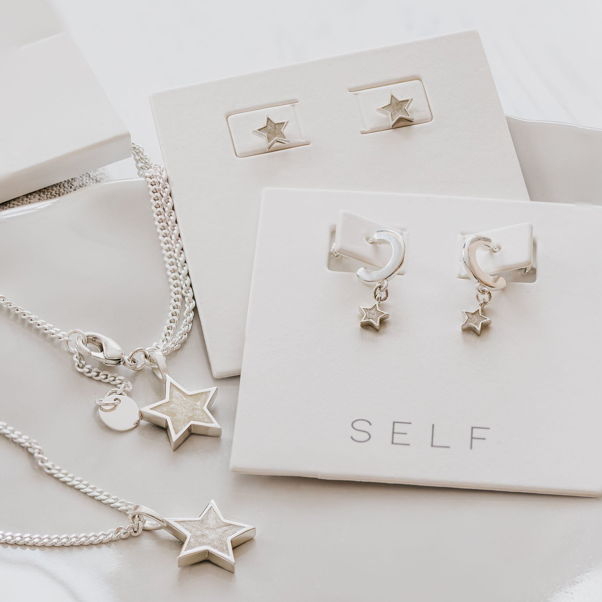 'The Lyra' Pearl Enamel Star Necklace
