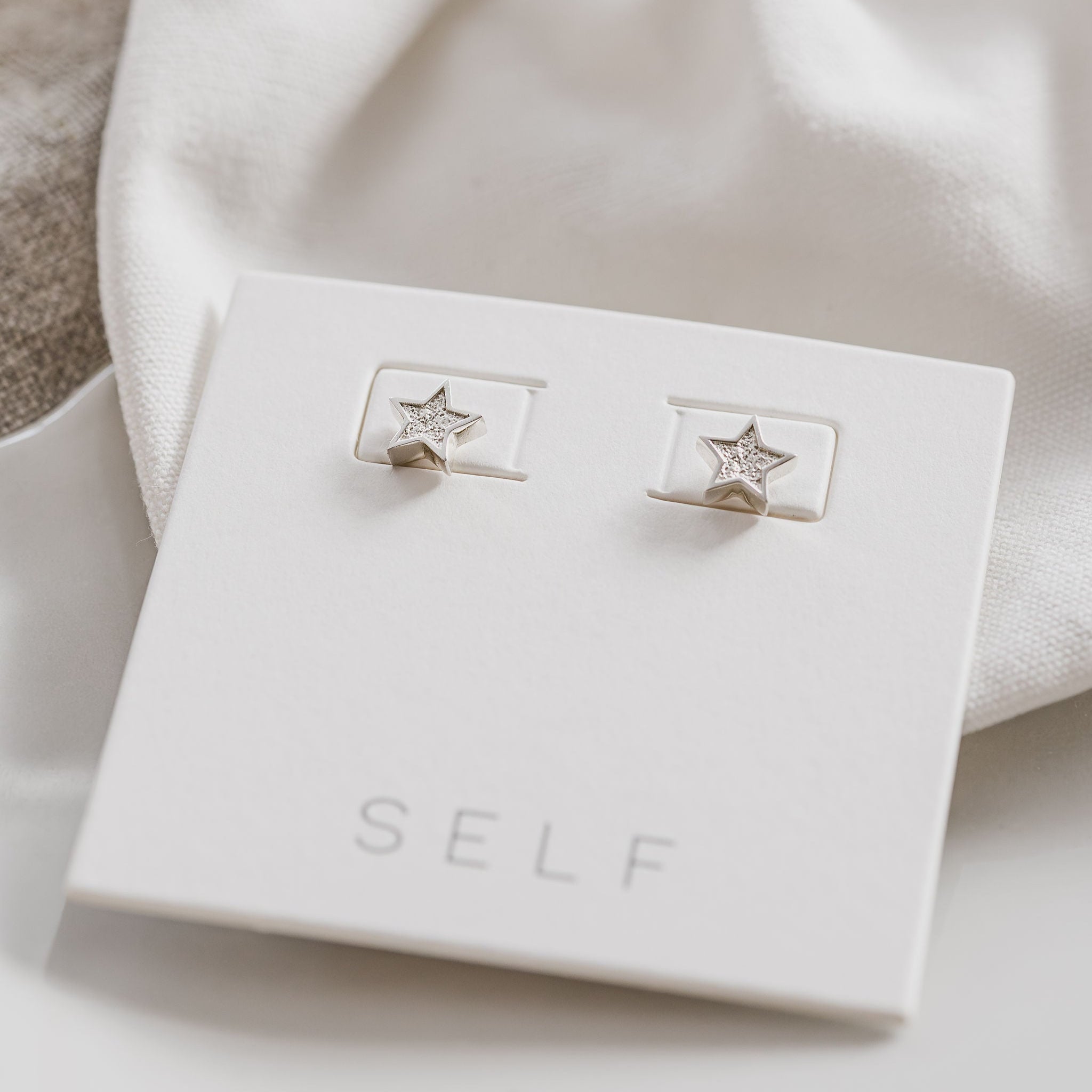 'The Astra' Textured Star Stud Earrings