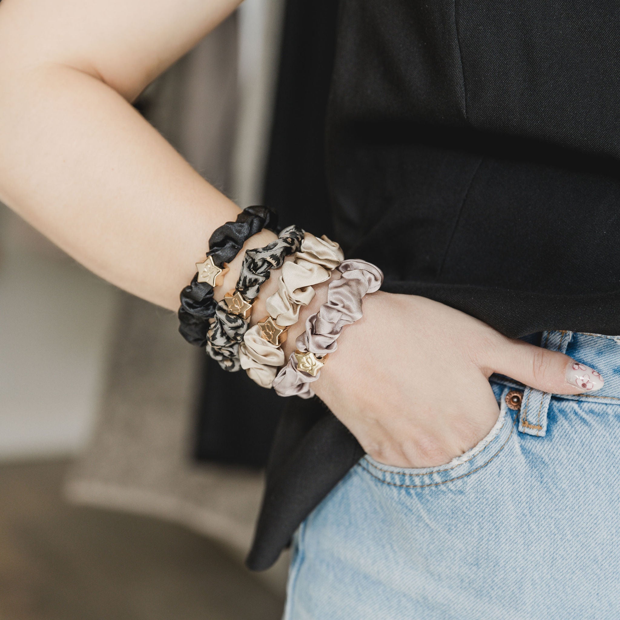 Star Silk Wrist Hair Scrunchies