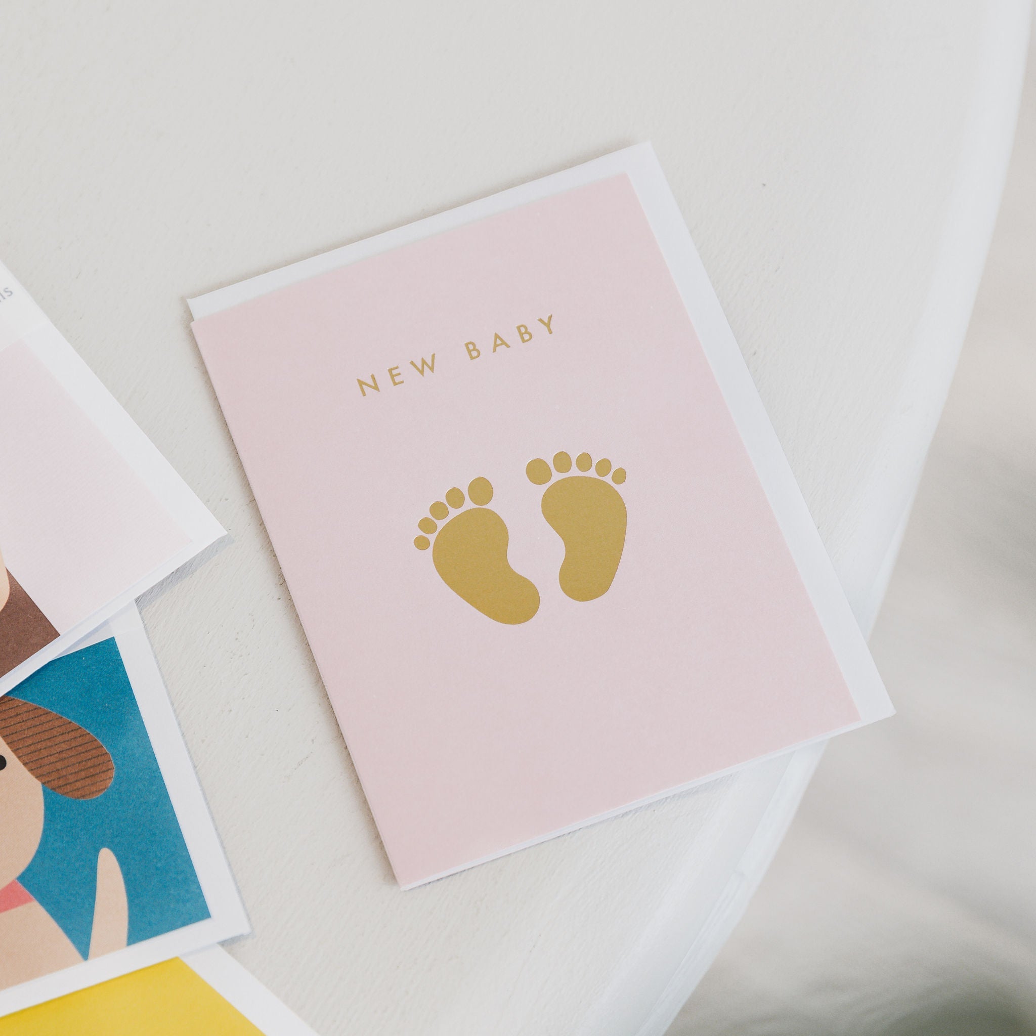 Gold Feet Mini New Baby Card