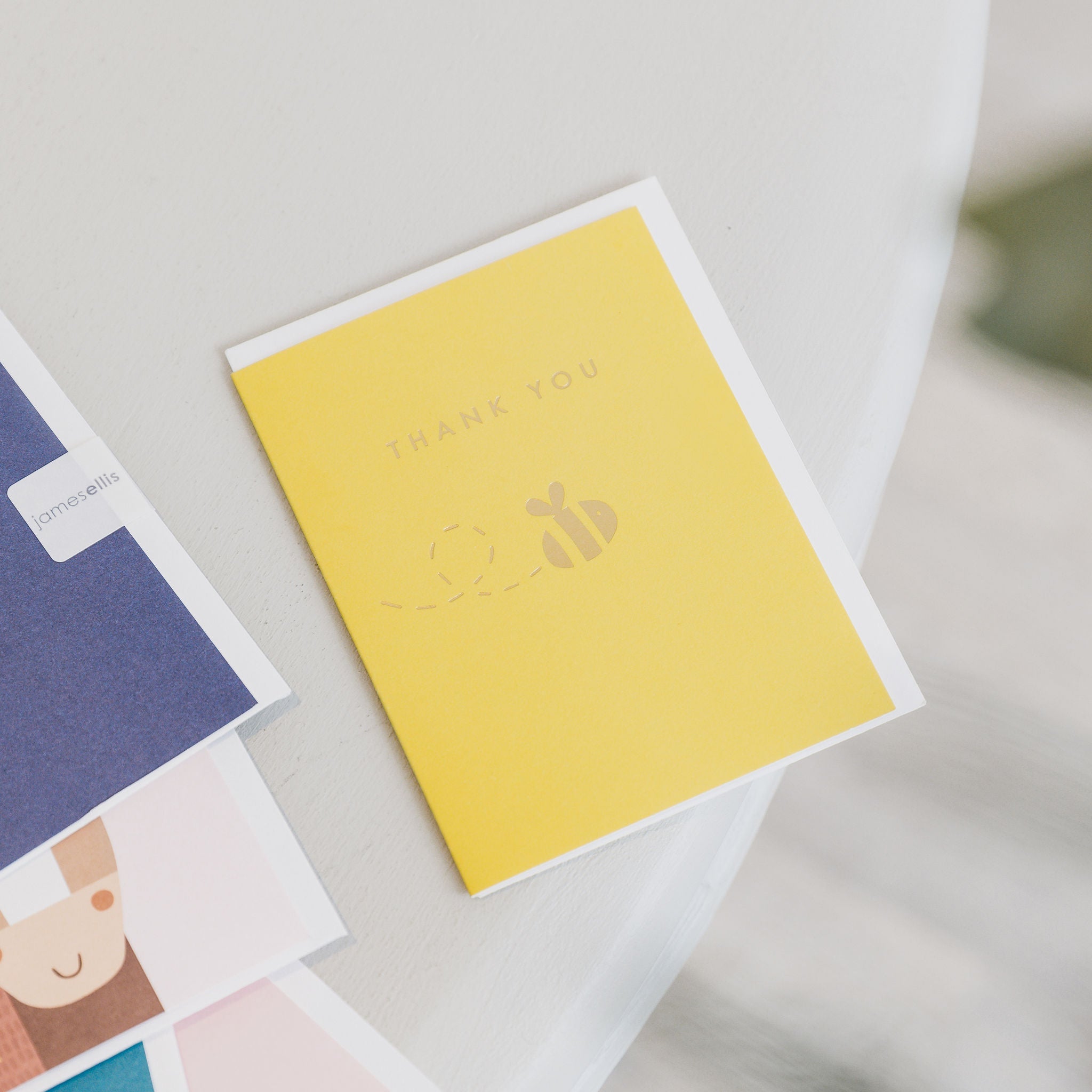 Gold Bee Mini Thank You Card
