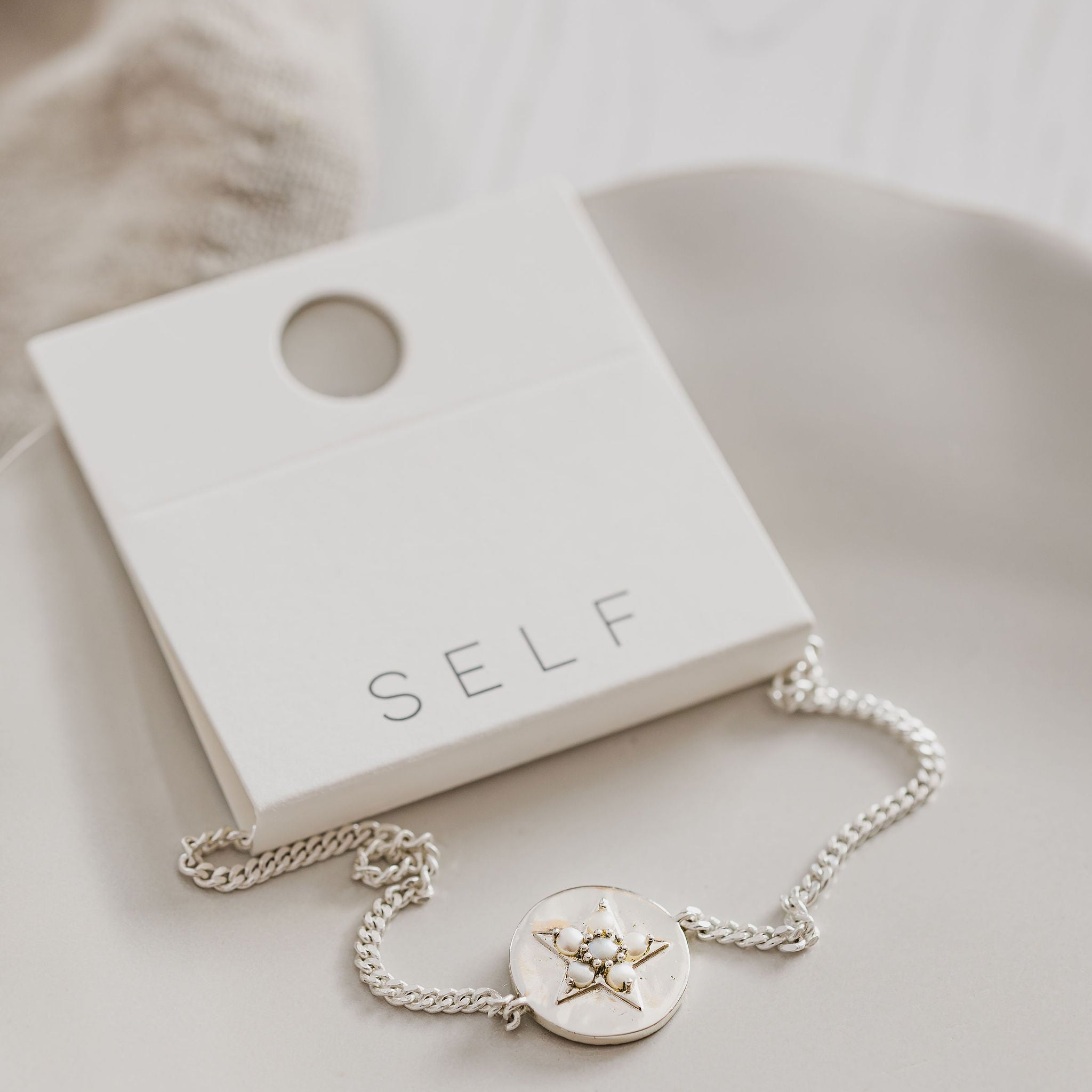 'The Orion' Pearl Star Disc Bracelet