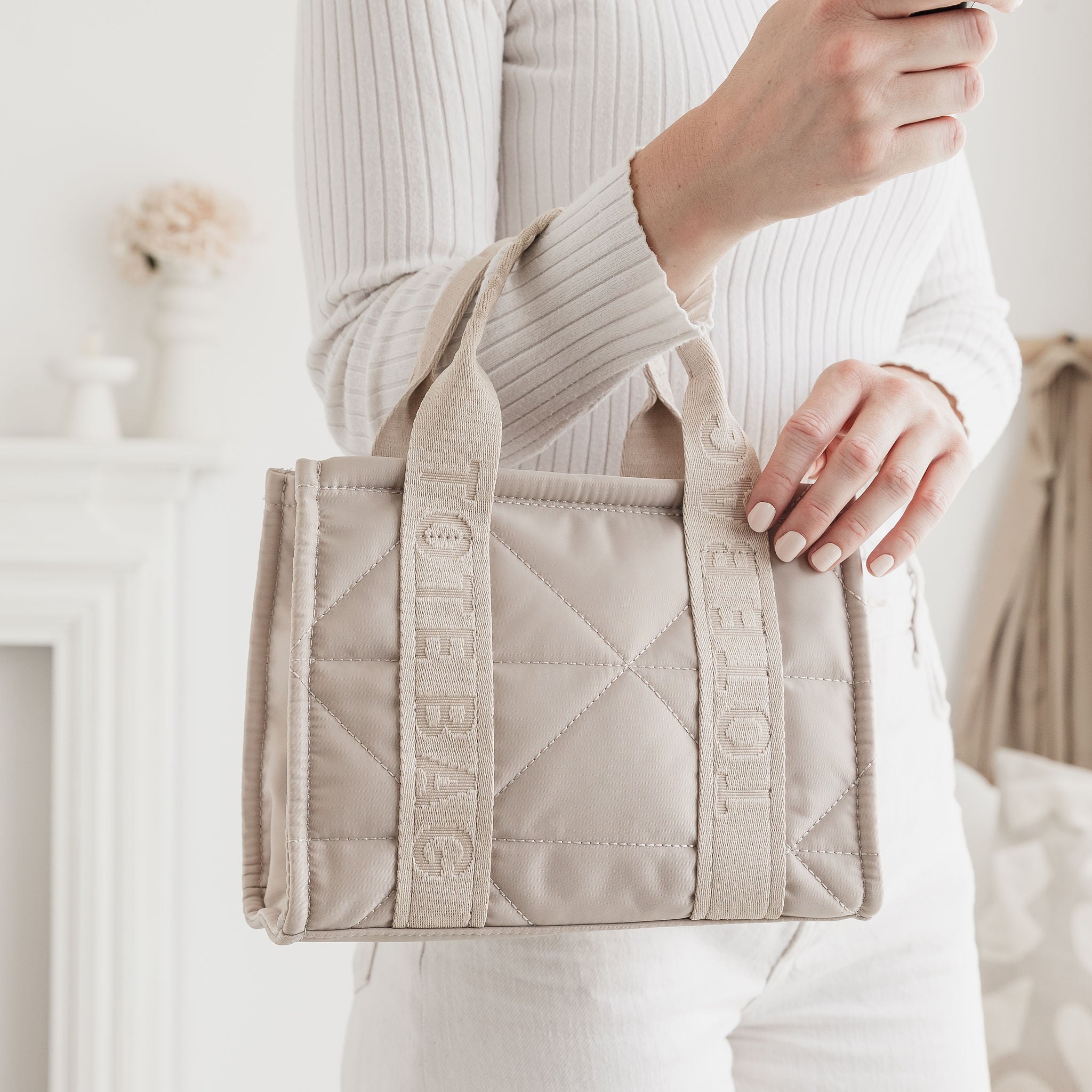 Quilted Fabric Tote Bag