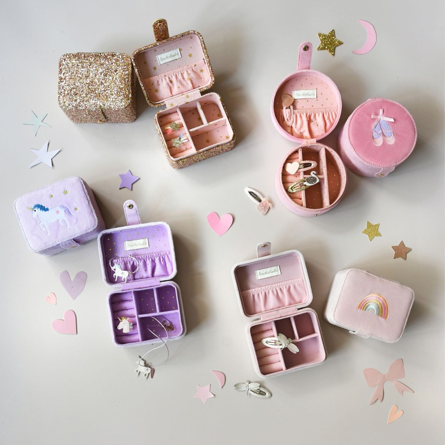 Rockahula Confetti Gold Glitter Jewellery Box