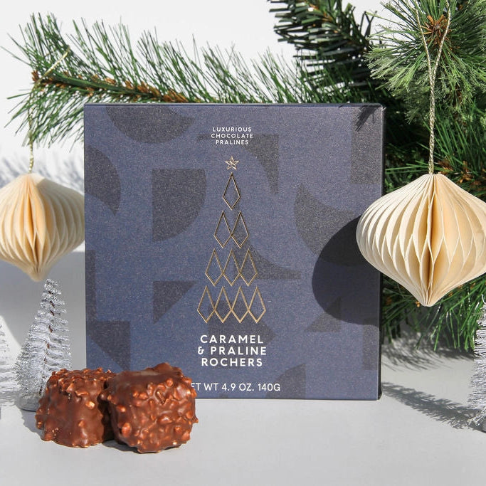 Christmas Milk and Dark Caramel Praline Rochers
