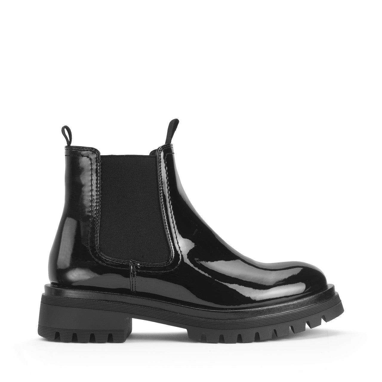 London Patent Chelsea Boots