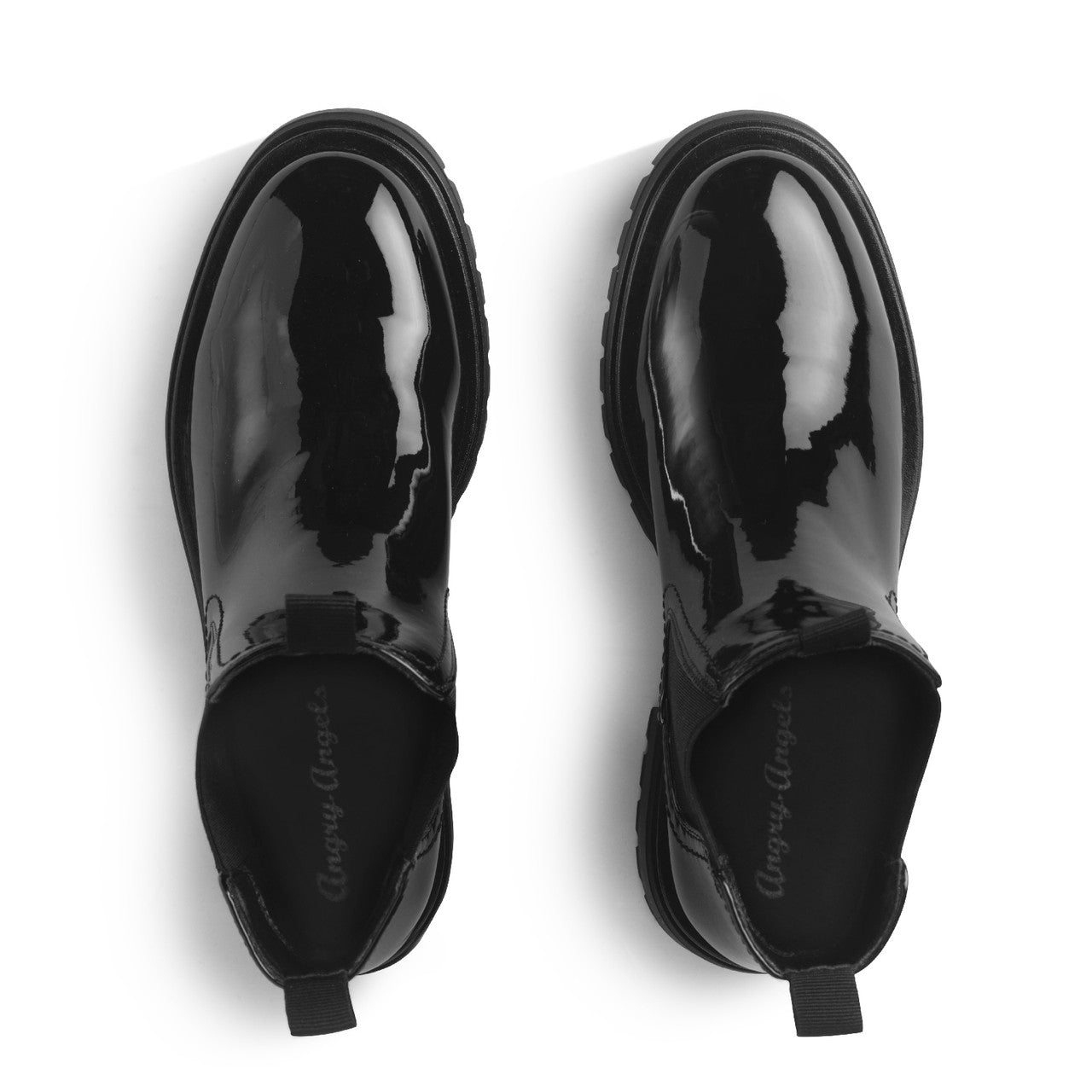 London Patent Chelsea Boots