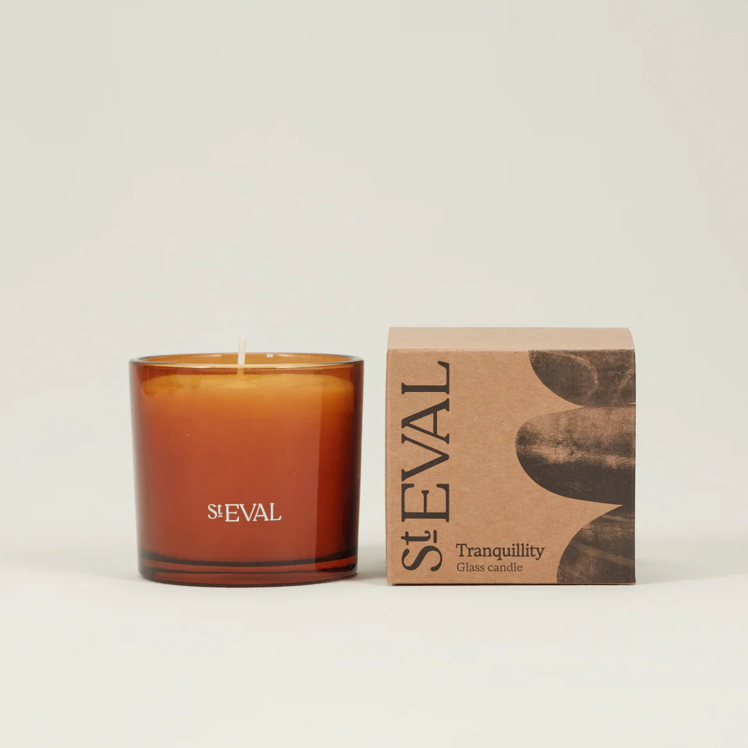 St Eval Amber Glass Candle