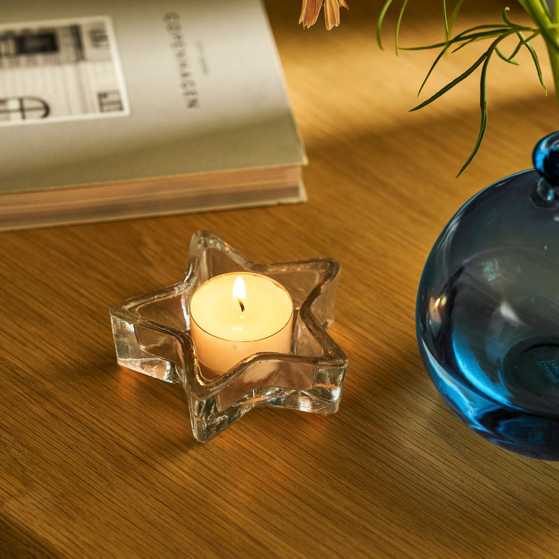 Leverton Star Recycled Glass Tealight Holders