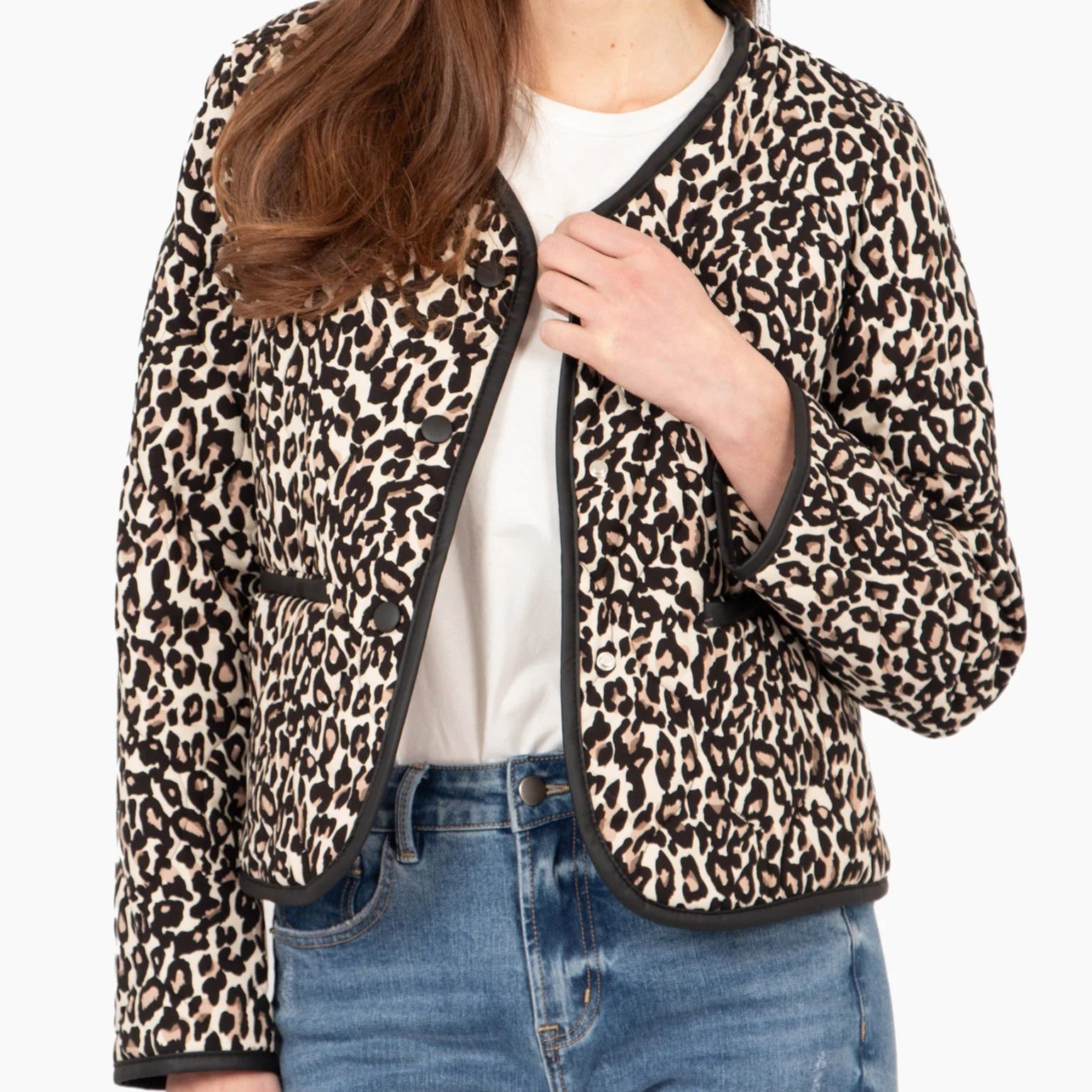 Greta Lightweight Boxy Leopard Print Jacket