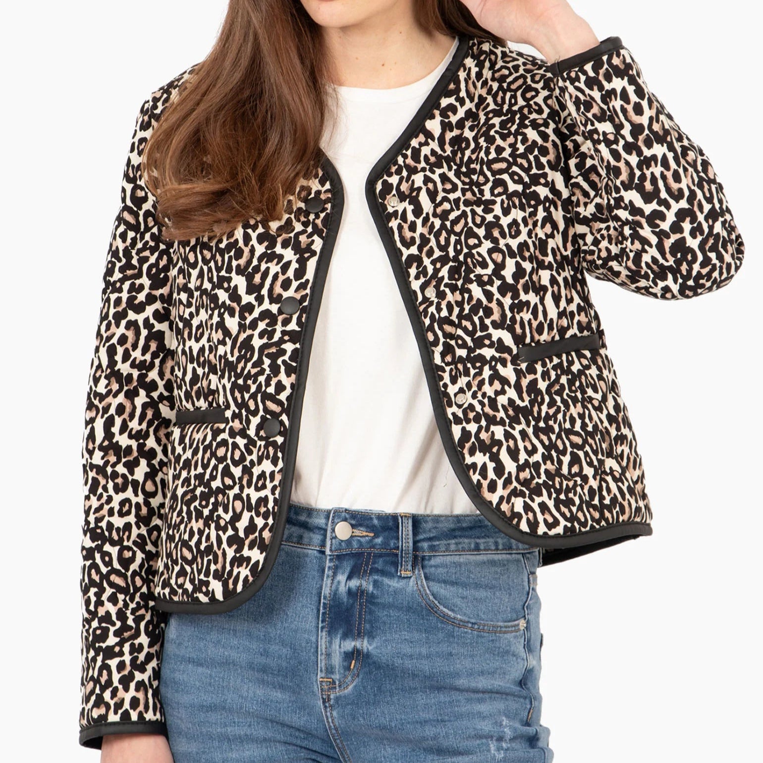 Greta Lightweight Boxy Leopard Print Jacket