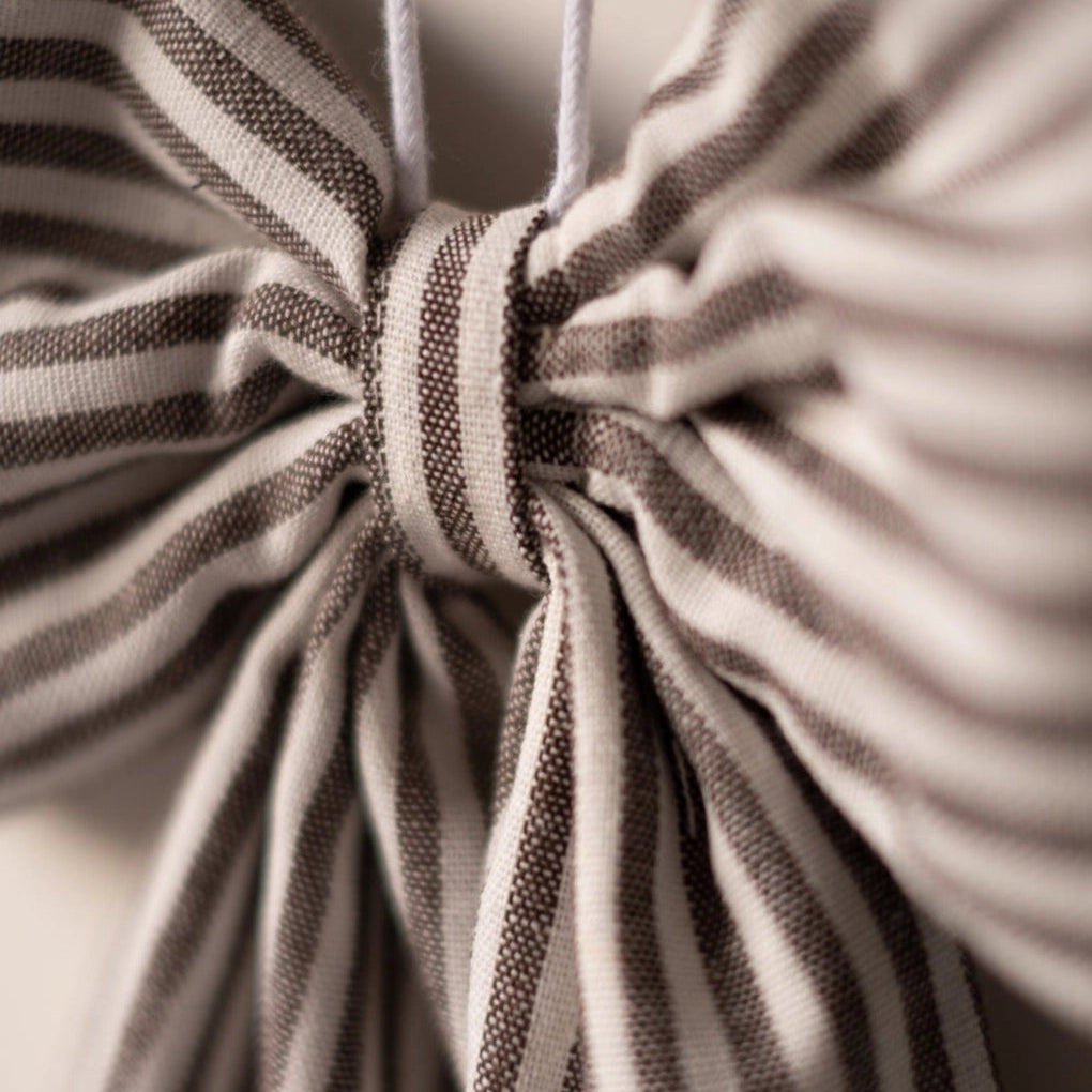 Brown and White Stripe Hanging Bow