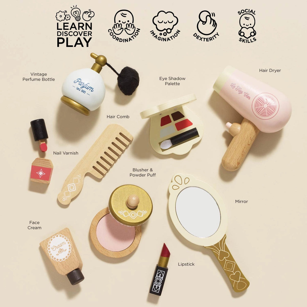 Wooden Vanity Star Beauty Kit