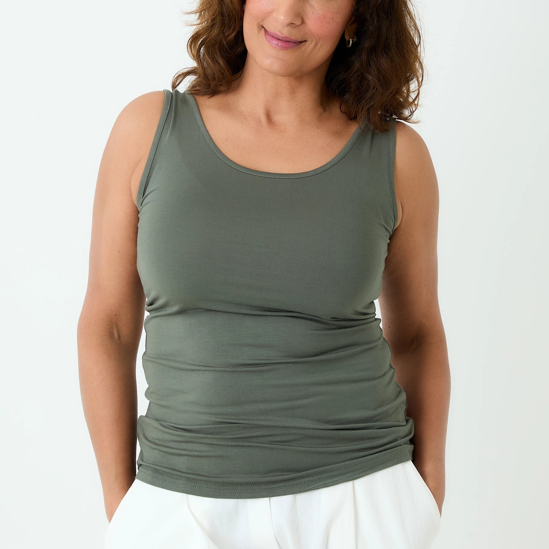 Bamboo Jersey U Neck Vest