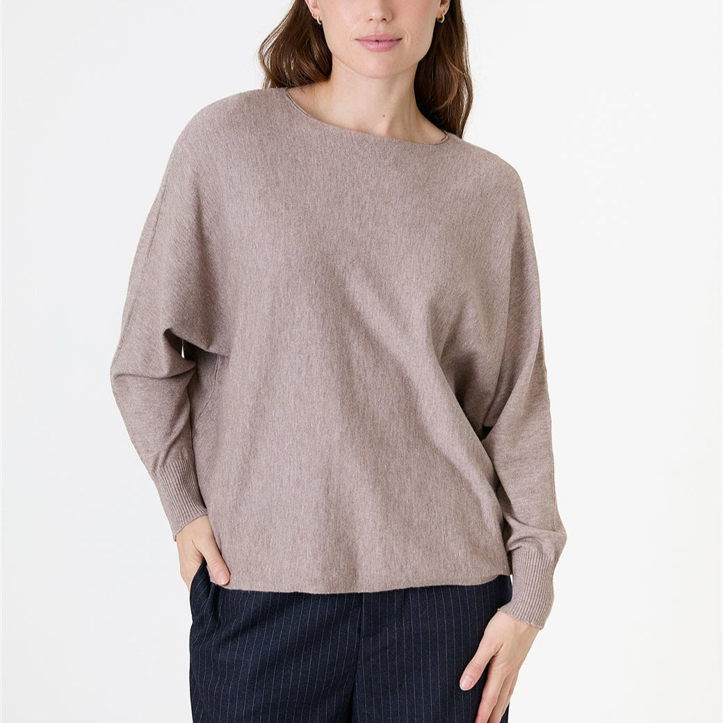 Cashmere Like  Lurex Batwing Jumper