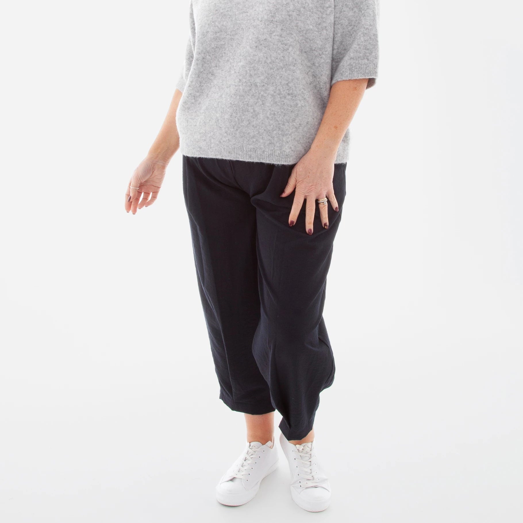 Twill Pleat Front Elastic Waist Trouser