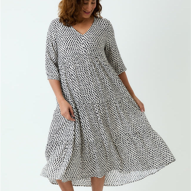 Rectangle Spot Tiered Dress