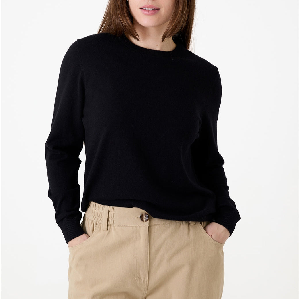 Cashmere Blend Crew Neck Long Sleeve Jumper