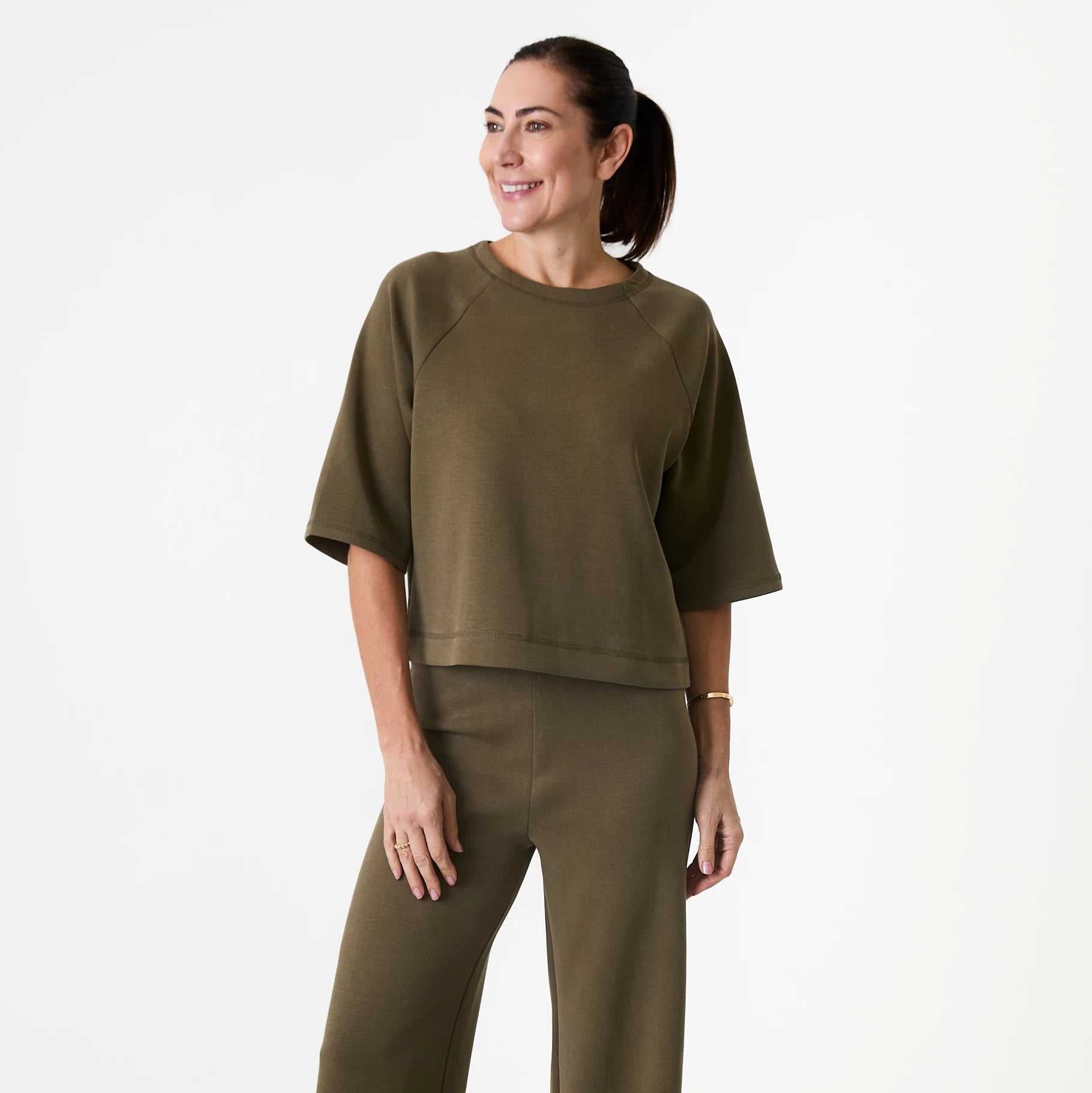 Luxe Jersey Boxy Short Sleeve Sweatshirt