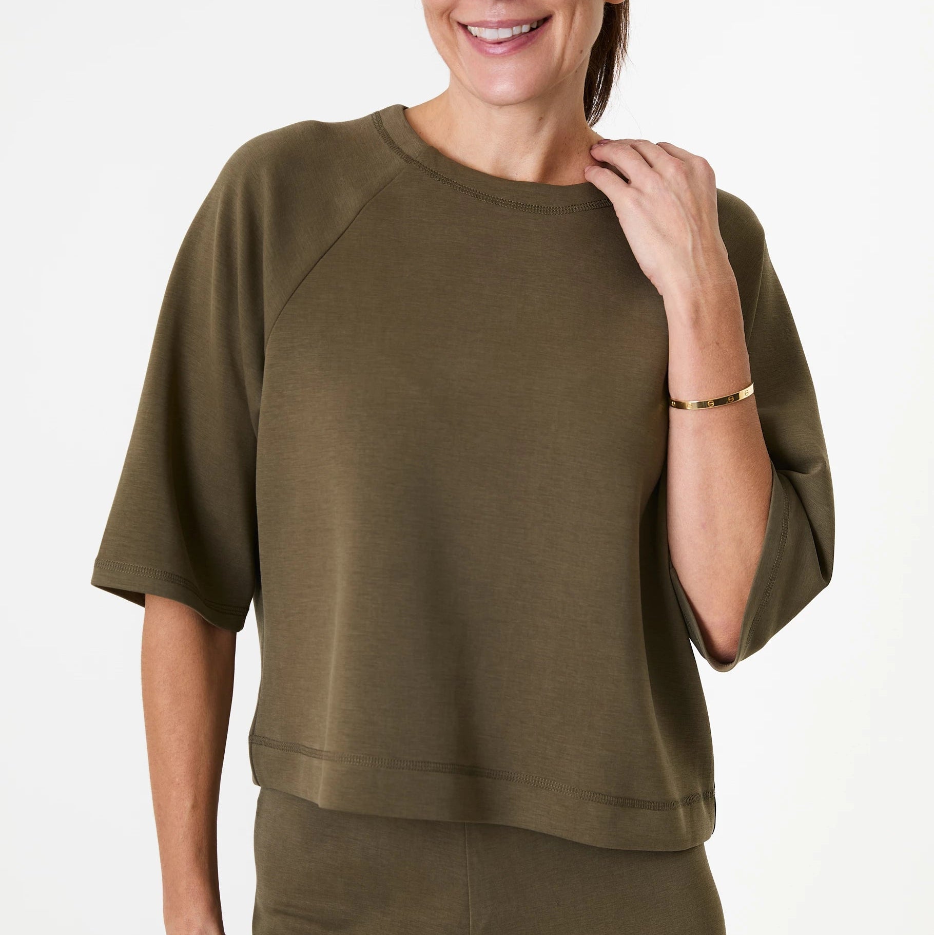 Luxe Jersey Boxy Short Sleeve Sweatshirt