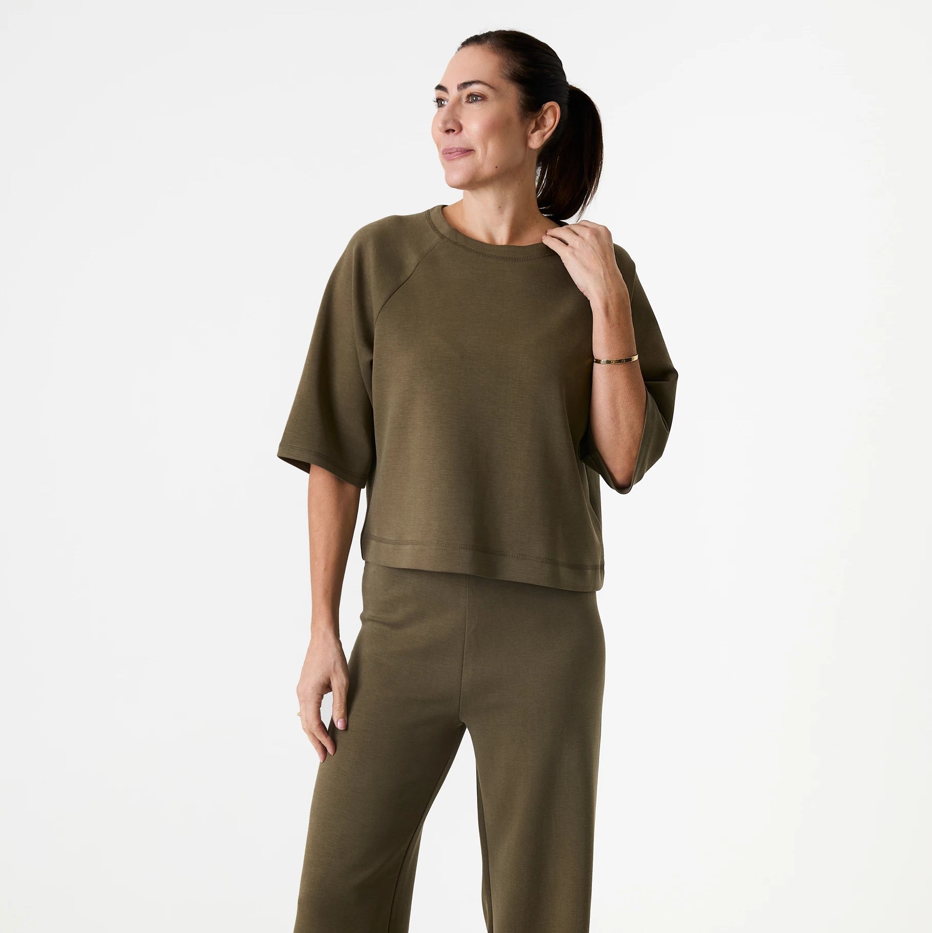 Luxe Jersey Boxy Short Sleeve Sweatshirt