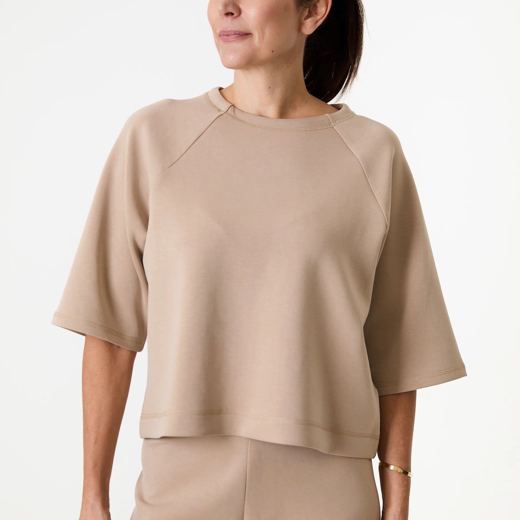 Luxe Jersey Boxy Short Sleeve Sweatshirt